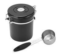 Zerodis Il Contenitore Ermetico in Acciaio per tè e caffè con Datario Mantiene Il caffè fresco. Grande capacità per gli Amanti del Contenitore per in Acciaio Inossidabile (BLACK)