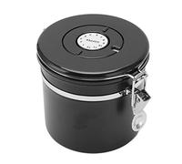 Zerodis Il Contenitore Ermetico in Acciaio per tè e caffè con Datario Mantiene Il caffè fresco. Grande capacità per gli Amanti del Contenitore per in Acciaio Inossidabile (BLACK)