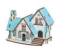 Zerodis Jigsaw in Legno 3D Puzzle del Castello di DIY Modello di Casa Colorata Assemblaggio Villa Modello di Cabina Decorazione Giocattolo Cognitivo Compleanno Natale per Oltre 6