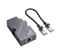 Zerodis Kit Adattatore Ethernet GigE PoE Iniettore da 150 W, Convertitore Boost DC 12 V a 48 V per PC ABS, Adattatore Cavo Piatto RJ45 10 100 1000 Mbps per Router Desktop Laptop Uso Esterno