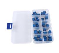 Zerodis Kit di Assortimento Potenziometro 50 Pcs 10, Resistore Variabile 1M 500 1K 2K 5K, 20K Regolabile con Manopola a Rotazione per Divisore e Controller, Blu in Plastica per Ampiamente l'uso