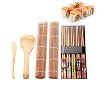 Zerodis Kit Tappetino per Sushi Strumenti per Preparare Sushi in bambù Rotolamento Senza Sforzo per Principianti e in Famiglia a Casa o Al Ristorante (Colore assortito)