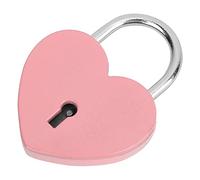 Zerodis Lucchetto in Metallo a Forma di Cuore con Chiave, Lucchetto Decorativo per Scrigno del Tesoro per Portagioie, Zaino, Regalo per Coppie Romantiche (PINK)