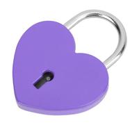 Zerodis Lucchetto in Metallo a Forma di Cuore con Chiave, Lucchetto Decorativo per Scrigno del Tesoro per Portagioie, Zaino, Regalo per Coppie Romantiche (PURPLE)