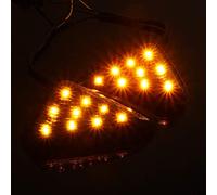 Zerodis Luce di Segnale di Svolta a Corto di Montaggio a Filo Euro, Luce a Led Ambra di Fumo, per ZX6R 1998-2006, ZX7R 1996-2003, ZX9R 1998-2003, Migliora la visibilità
