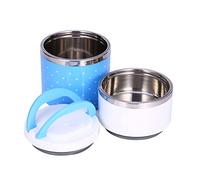 Zerodis Lunch Box Isolante in Acciaio Inossidabile a 2 Strati, Contenitore Termico per Alimenti con Doppi Manici e Anello in Silicone, per Pasti Caldi e 600 Ml 900 Ml 1200