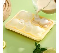 Zerodis Macchina per il Ghiaccio a 4 Griglie in Silicone Alimentare per Bar e Ristoranti, per Uso Domestico o in negozio. Stampo per Cubetti di Ghiaccio per Orsi (YELLOW)