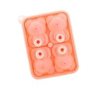 Zerodis Macchina per il Ghiaccio a 4 Griglie in Silicone Alimentare per Bar e Ristoranti, per Uso Domestico o in negozio. Stampo per Cubetti di Ghiaccio per Orsi (PINK)