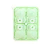 Zerodis Macchina per il Ghiaccio a 4 Griglie in Silicone Alimentare per Bar e Ristoranti, per Uso Domestico o in negozio. Stampo per Cubetti di Ghiaccio per Orsi (GREEN)