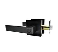 Zerodis Maniglia per Porta, Serratura per Privacy Nera Opaca, Leva Solida Centrale Universale per Carichi Pesanti, Set di Maniglie Interne Dal Design Semplice e Moderno per Bagno, Camera