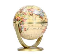 Zerodis Mappamondo Mappamondo da Tavolo Girevole in Plastica Inglese Stile Vintage per Casa, Scuola, Ufficio, Apprendimento Geografico per Bambini e Adulti con Base Robusta