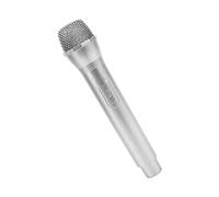 Zerodis Microfono Accessorio Realistico per la Pratica del Karaoke, Design Dell'interruttore, Microfono in Plastica Resistente per Bambini, Testa a Maglie Ad Alta densità (SILVER)