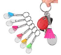 Zerodis Mini Portachiavi da 6 Pezzi, Portachiavi da Badminton Battledore con Mini, Artigianato Squisito, Portatile Leggero per la Decorazione della Borsa, Regalo per gli Amici, i Fan,