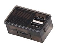 Zerodis Monitoraggio della Batteria Digital Battery Meter Tensione Display 8-30 V con Porte di Tipo C USB Protezione polarità Inversa per la Barca per Moto per Auto Marine (Retroilluminazione rossa)