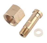 Zerodis Nutle di Ingresso del Regolatore CO2, Nut di Ingresso del Regolatore di Anidride Carbonica in Ottone CGA-320 Nut di Ingresso e Capezzolo con Rondella per Kegerator CO2 Riducono
