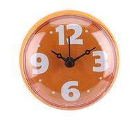 Zerodis Orologio da Parete Impermeabile,Orologio da Parete Rotondo Movimento Silenzioso Ampio Display Digitale Accessori decorativi Usato per Bagno, Soggiorno(Arancione)