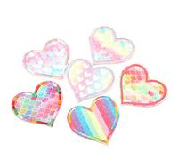 Zerodis Patch Bordery Heart Style per -It -Theurfiselfal Accessori per Abbigliamento, 6 Pezzi di 6 Pezzi di Tappi da Cucire per Camicie, Jeans, Camicette, Pantaloni, Decorazione Decorativa della Casa