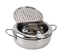 Zerodis Pentole Pentole Design del Coperchio Friggere Vaso Comodo Olio Drenaggio Elettrico Friggitore a Temperatura a Temperatura Cottura Olio per Cottura da Cucina e a Induzione Sicurezza della