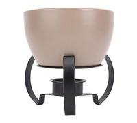 Zerodis Pentole Pentole in Ceramica in Ceramica Pentola per Fusione di Formaggio e Cioccolato Design Elegante con Supporto in Metallo e Forchette per Intrattenere Amici e in in in Famiglia (GRAY)