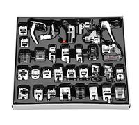 Zerodis Piedino Premistoffa Set, 32 Pezzi Piedini Cucire Combinato Parte Macchina Kit DIY Multifunzione Utensili Cucire Domestici per Singer Babylock Janome Elna Toyota New Home Simplicity Kenmo
