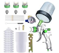 Zerodis Pistole Spray a Spruzzo di Vernice Pneumatica, in Lega di Alluminio Pistole di Verniciatura a Cordone in PVC con Spruzzatore di Vernice Portatile Portatili a Valvola Portatile (Green)