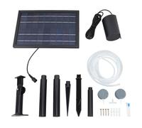 Zerodis Pompa Aeratore del Laghetto Solare, 10V 8W a Energia Solare Pompa Ad Aria Pompa a Gorgogliatore Acquario Ossigeno Scambiatore di Ossigeno con Tubi per Piccoli Pesci.