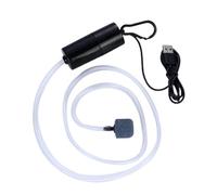 Zerodis Pompa d'aria Portatile per Acquario USB, Materiale ABS, Mini Pompa di Ossigeno Super Silenziosa per Acquario Domestico e Pesca all'aperto (BLACK)
