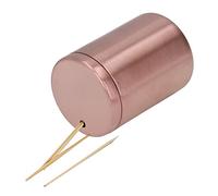 Zerodis Porta di Stuzzicadenti in Metallo Rotondo, Scatola di Stuzzicadenti in Acciaio Inossidabile, Scatola di Stoccaggio Tascabile per il Ristorante Travel Home Decorazione (oro rosa.)