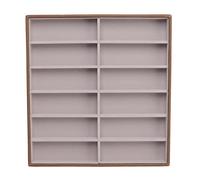 Zerodis Portaocchiali da sole, Organizzatore occhiali con design aperto per facile accesso, PU e legno massello resistente, Capacità per vari modelli, Uso domestico e fieristico
