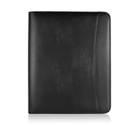 Zerodis Portfolio in Pelle PU, Elegante Organizer con Cerniera e Tasche Multiple per File A4, Ideale per Riunioni di Lavoro e Interviste