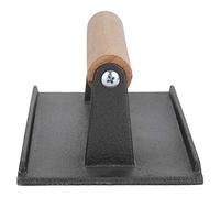 Zerodis Pressa per Griglia in Ghisa con Manico in Legno Pressa per Bistecca, Peso Pancetta 8,3 X 4,1 X 3,0 Pollici per Cottura su Piastra Barbecue, Superficie Scanalata, Aiuta a Ridurre Il Grasso per