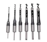 Zerodis Punta per Scalpello per Mortasa per Foro Quadrato, Set di 6 Punte per Scalpello per Mortasa per a Tazza Quadrata HSS con Dimensioni Precise per la Lavorazione del Legno, la