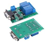 Zerodis Relè Modulo relè RS232 Protocollo UART Interfaccia DB9 Scheda Interruttori di Controllo Remoto con Circuito Filtro Condensatore per Alimentazione DC 12V 8.5 13.5V Porta Seriale a 2