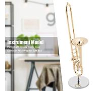 Zerodis Replica di Trombone in Miniatura con Stand e, Strumento in Ottone Ottone di Alta qualità Modello Decorazioni per la Casa Musicale, Natale e Compleanno per Bambini o
