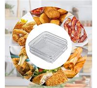 Zerodis Scaffale Ad Aria a 3 Livelli di Grado di Scaffale di Rastrelliere in Acciaio Inossidabile Foodi 8L Accessori Cooking (Quadrato 20cm*20cm*9cm)