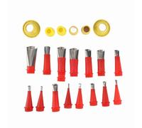 Zerodis Set Applicatore per Ugelli per Calafataggio, Strumento per Ugelli per Calafataggio Riutilizzabile in Acciaio Inossidabile con 16 Dimensioni da 5 Mm a 35 Mm e 6 Basi, per Riempimento Giunti