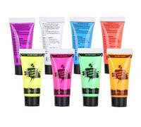 Zerodis Set di Colori per il Corpo da 10 Ml, Colori per il Corpo Fluorescenti per il Trucco Blacklight, Perfetti per Festival e Feste