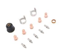 Zerodis Set di Consumabili per Torcia Al da 14 Pezzi, Set di Staffe di Copertura Protettiva per Ugelli Dell'elettrodo con Ottone in Lega di Zinco e Acciaio Inossidabile, per CUT 55DS