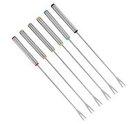 Zerodis Set di Forchette per Coltello, Forchette per Fonduta, Lunghe da Dessert, per Formaggio e Cioccolato, con Antiruggine, Resistente Alla Corrosione, per, Uso Domestico, Commerciale, 6 Pezzi in
