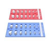 Zerodis Set di Misuratori del Passo della Filettatura da 28 Pezzi, Controllo della Filettatura di Dadi e Bulloni Standard Metrico in Lega di Alluminio con Pannelli per la Misurazione