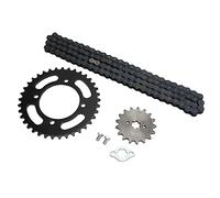 Zerodis Set di pignoni universale 420, 155 mm, 37 denti, 17 denti, set ruota dentata per 50-125 mini bici, ATV, acciaio legato trattato termicamente [ricambio ideale]