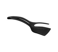 Zerodis Spatola Alimento Pane Spatola 2 in 1 Utensile da Antiaderente per Capovolgere la Carne di Uova con Bordi Inclinati (BLACK)