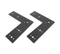 Zerodis Staffa Piatta a Forma di L, Staffa Angolare Ad Angolo Retto in Acciaio Al Carbonio con Fori di Gioco per Viti n. 10 e 3/8, per Costruzioni in Legno e Metallo per Uso Interno Ed