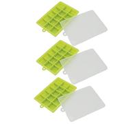 Zerodis Stampo per Ghiaccio in Silicone, Vaschetta Cubetti Impilabile con 15 Scomparti e Coperchio Rimovibile Lavabile in Lavastoviglie for Cubetti di Ghiaccio Caffè Whiskey Pappa per (GREEN)