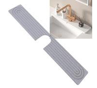 Zerodis Tappetino per Rubinetto a Diatomite con Cuscinetti del Piede in Silicone, Supporto per Spugna per Asciugatura Rapida a Forma di U per Cucina, Protezione per Splash da Banco del (grigio scuro)