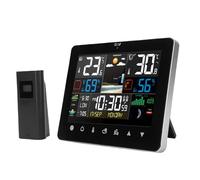 Zerodis Termometro Igrometro Digitale, Stazione Meteo Wireless per Interni Ed Esterni con Ampio Display e Controlli Touch, per Terrari di Serra per Ufficio Domestico