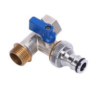 Zerodis Valvola a Sfera a un Quarto di, Connettore a T Ottone Resistente Installazione Semplice G1/2 DN15 NPT Valvola di Intercettazione Dell'acqua 3/8 Pollici per WC