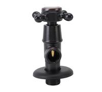 Zerodis Valvole di Ingresso dell'acqua e Valvola di Arresto a Freddo con Maniglia Trasversale Valvola di Spegnimento dell'acqua per Bagno Toilette Rubinetto Versatile e Salva (BLACK)
