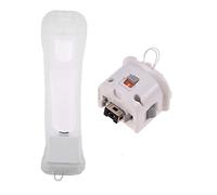 Zerone 2 adattatori Motion Plus con custodia in silicone per controller Remote Controller Esterno Remote Motion Plus Sensor Accessori per telecomando U (bianco)