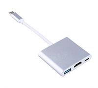 Zerone 3-in-1 USB 3.1 tipo C a HDMI digitale Multiport Adapter, USB-C porta di ricarica + cavo convertitore HDMI supporta 4 K 30 Hz + porta USB 3.1 per HDMI convertitore e